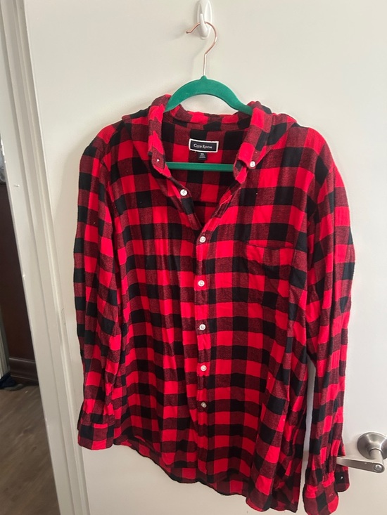 Caslon Other - Caslon Red and Black Buffalo Plaid Hooded Button-Up